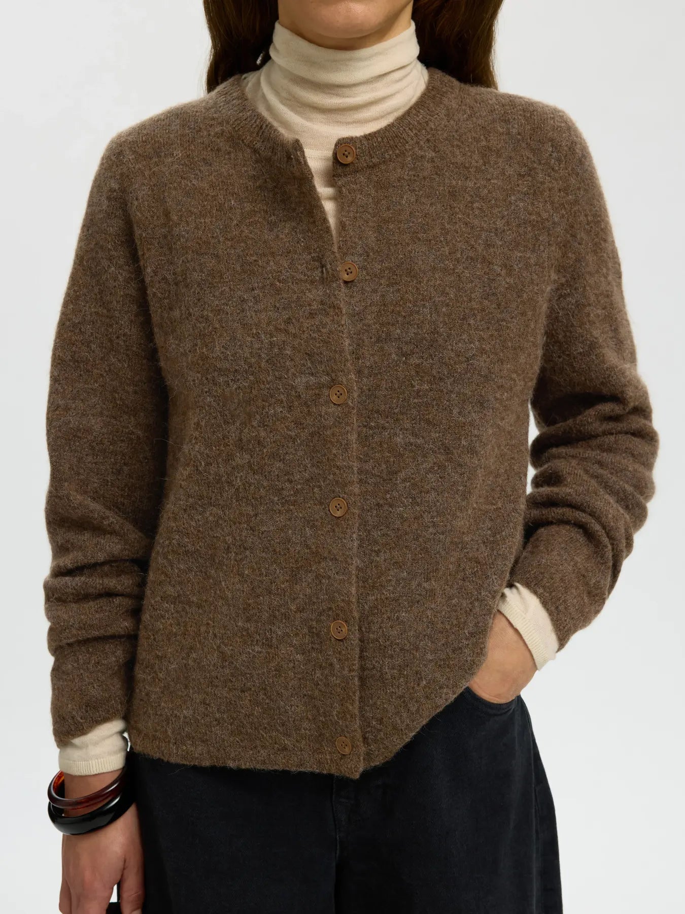 SLFlulu New LS Knit Cardigan - Dachshund Mel.
