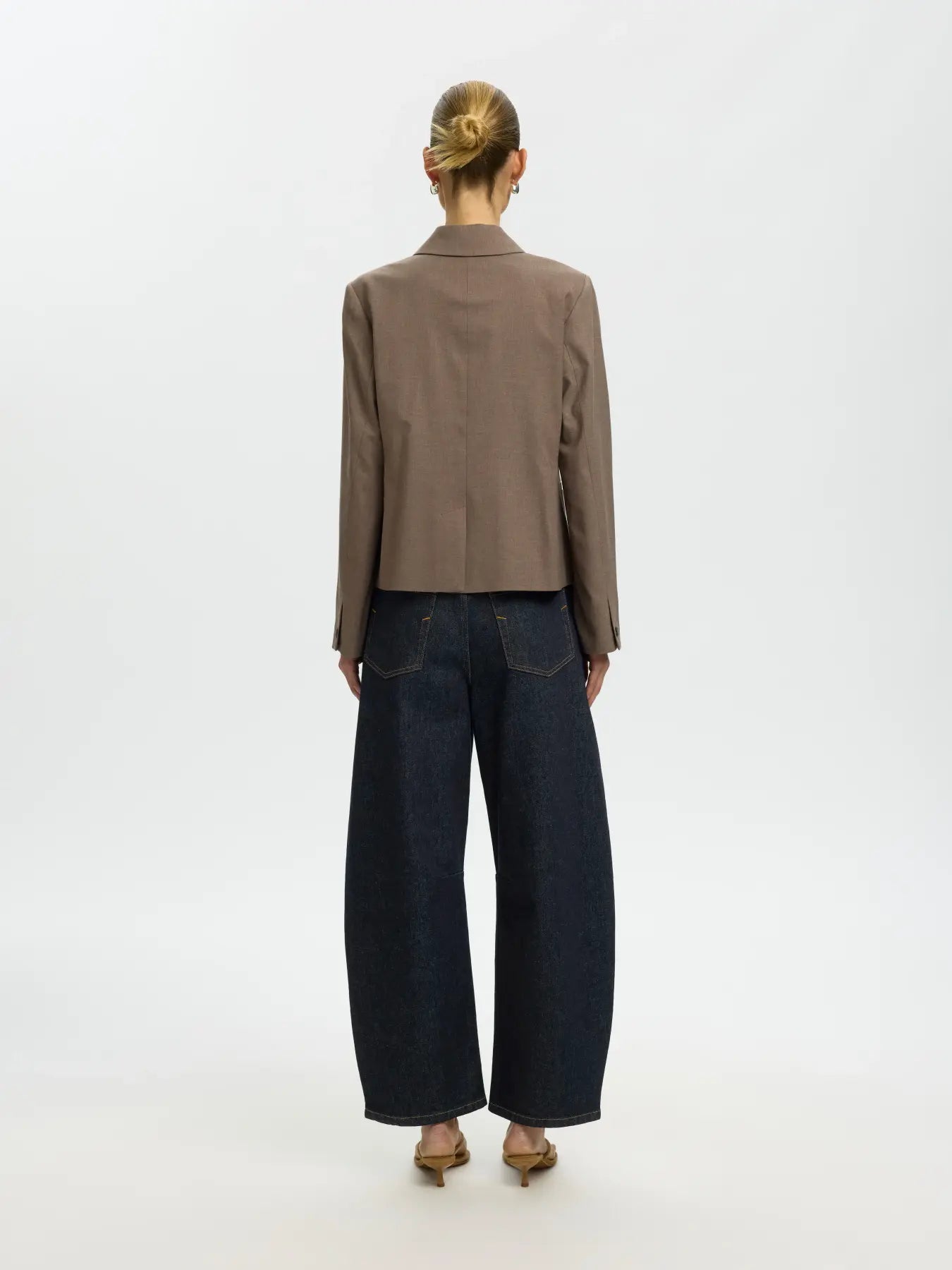 SLFLoose Barrel Ane-Kori MW Jeans - Dark Blue Denim