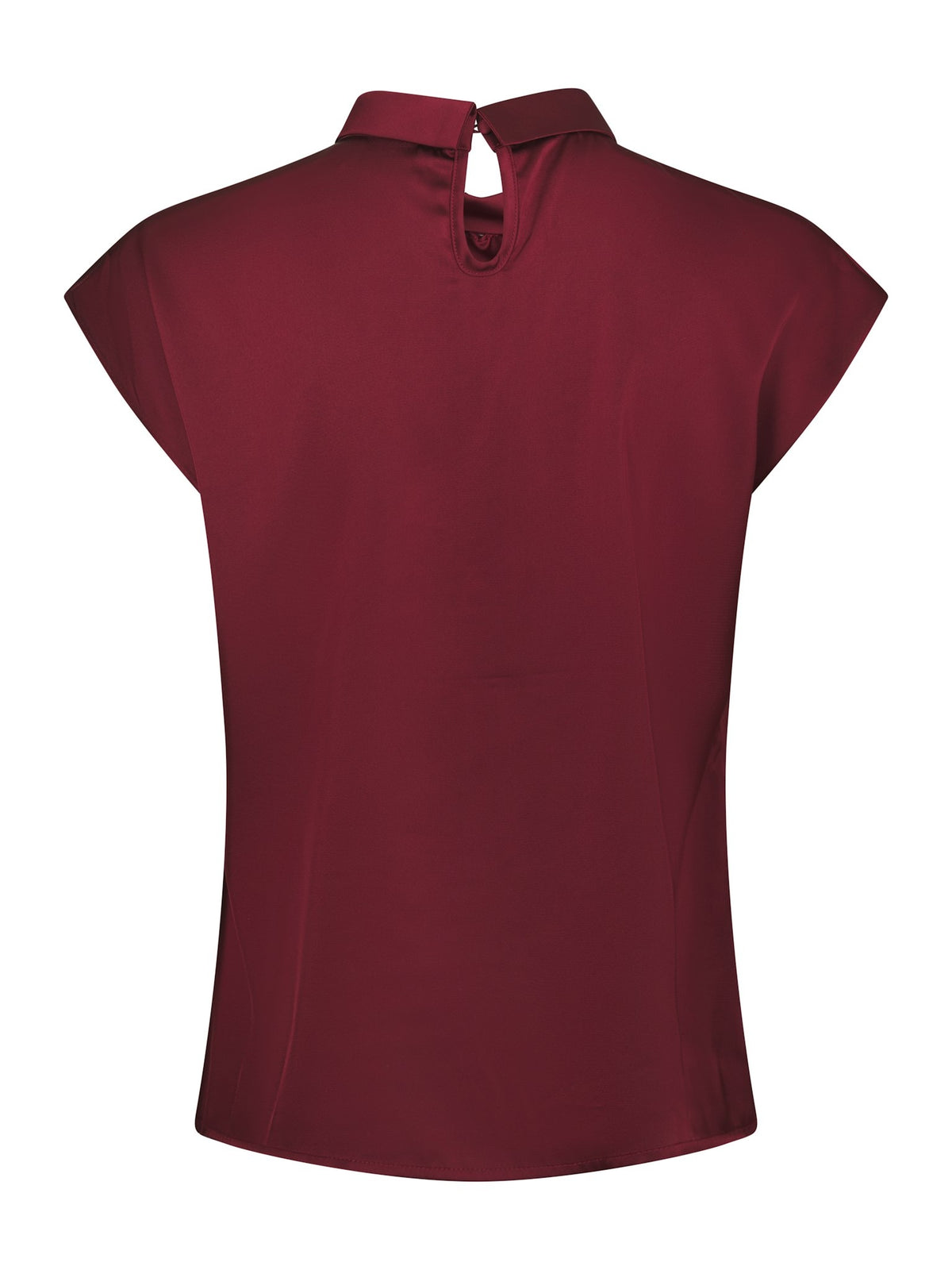 Fleur Drapy Satin Blouse - Burgundy