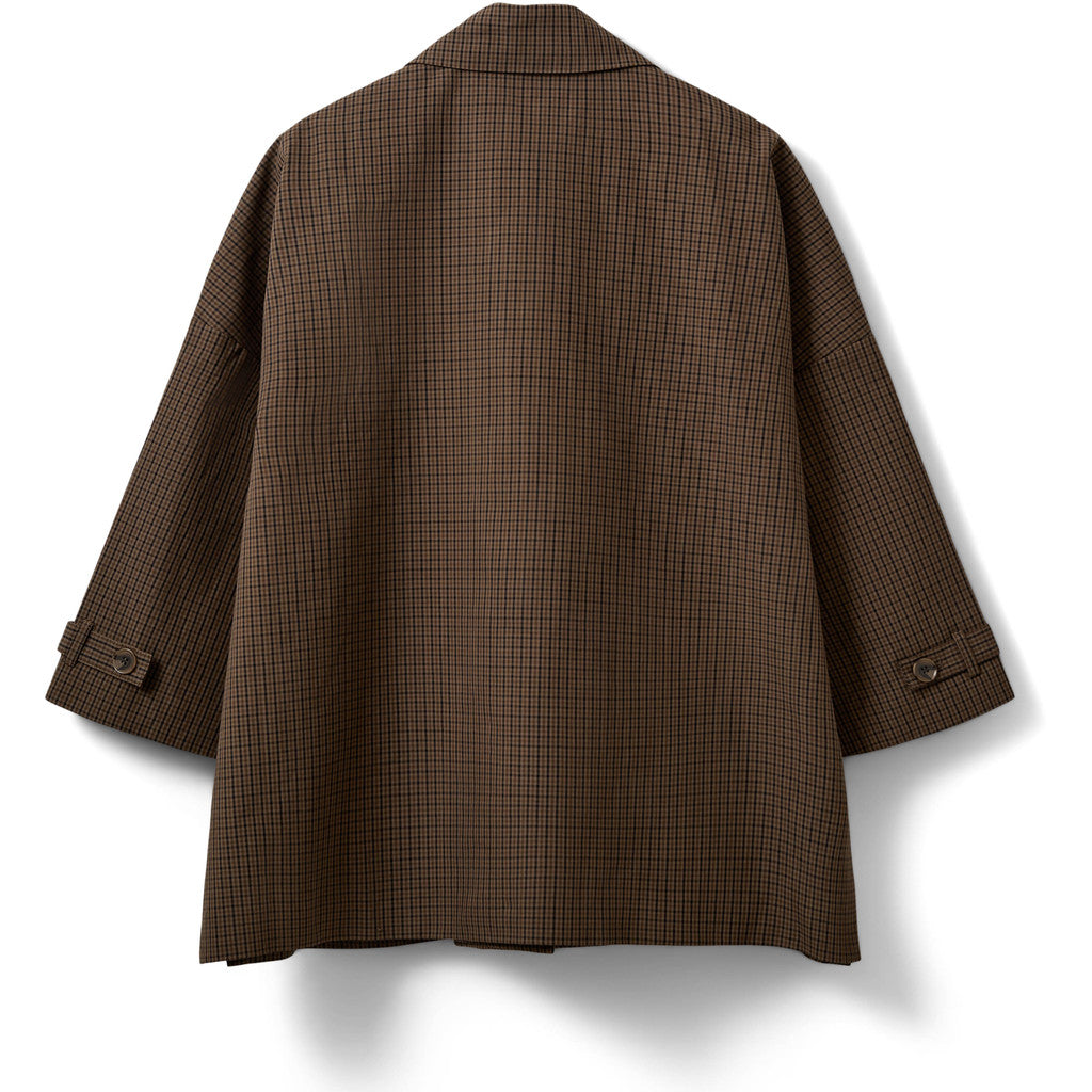 SelinaSW Oversize Check Jacket - Brown Check
