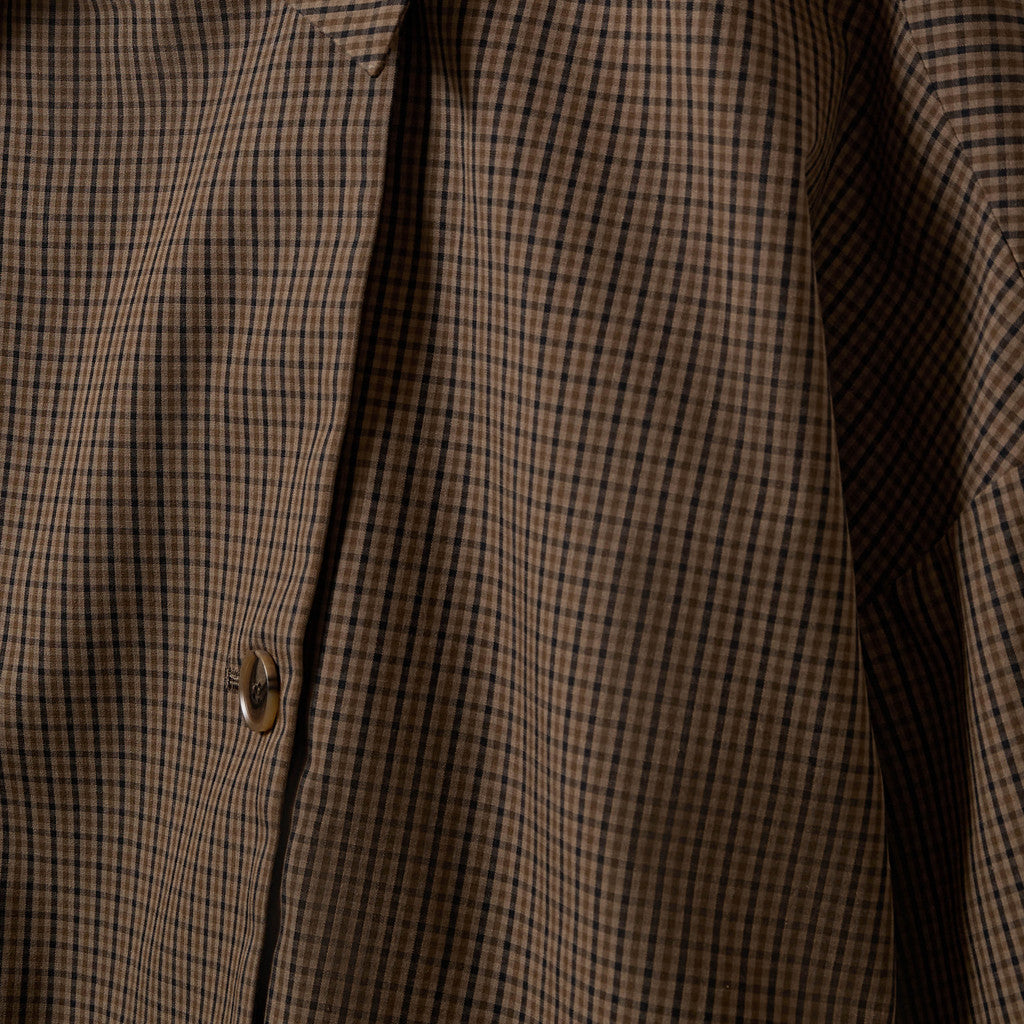 SelinaSW Oversize Check Jacket - Brown Check