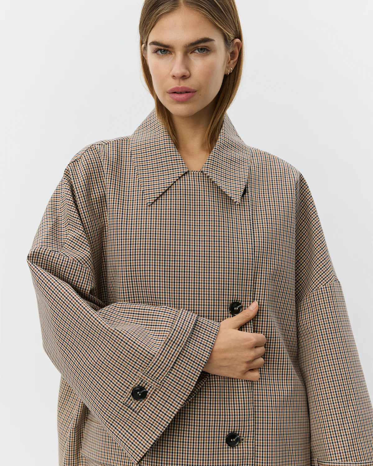 SelinaSW Oversize Check Jacket - Check