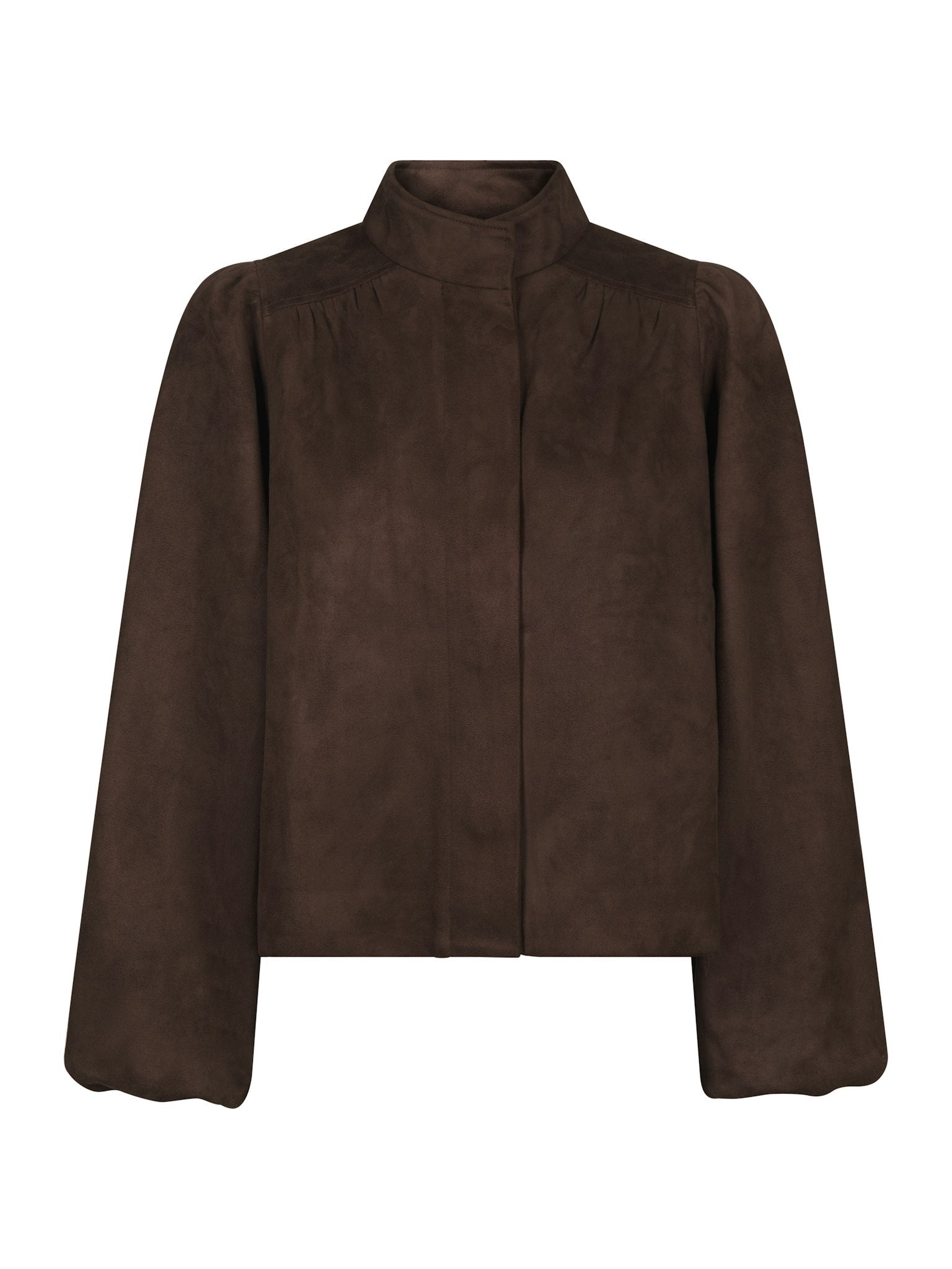 Tirsa Faux Suede Jacket - Dark Brown
