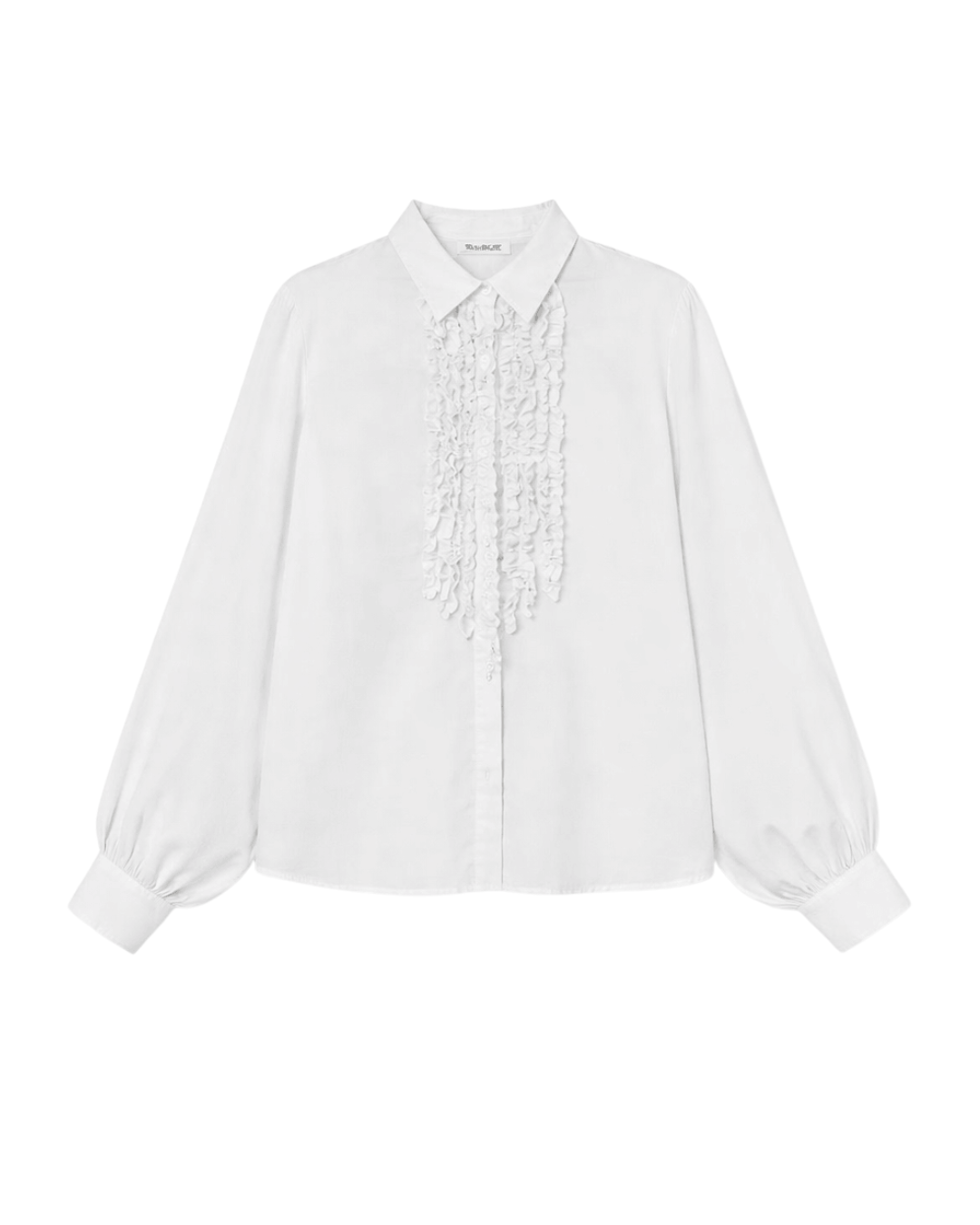 Antonia Slim Ruffle - White