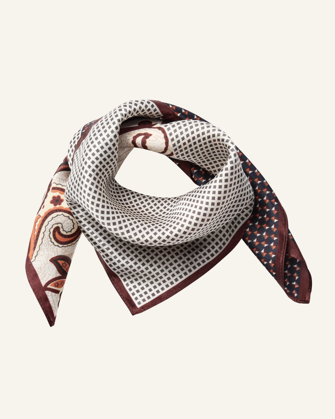 ShilaCC Silk Bandie Scarf - Brown
