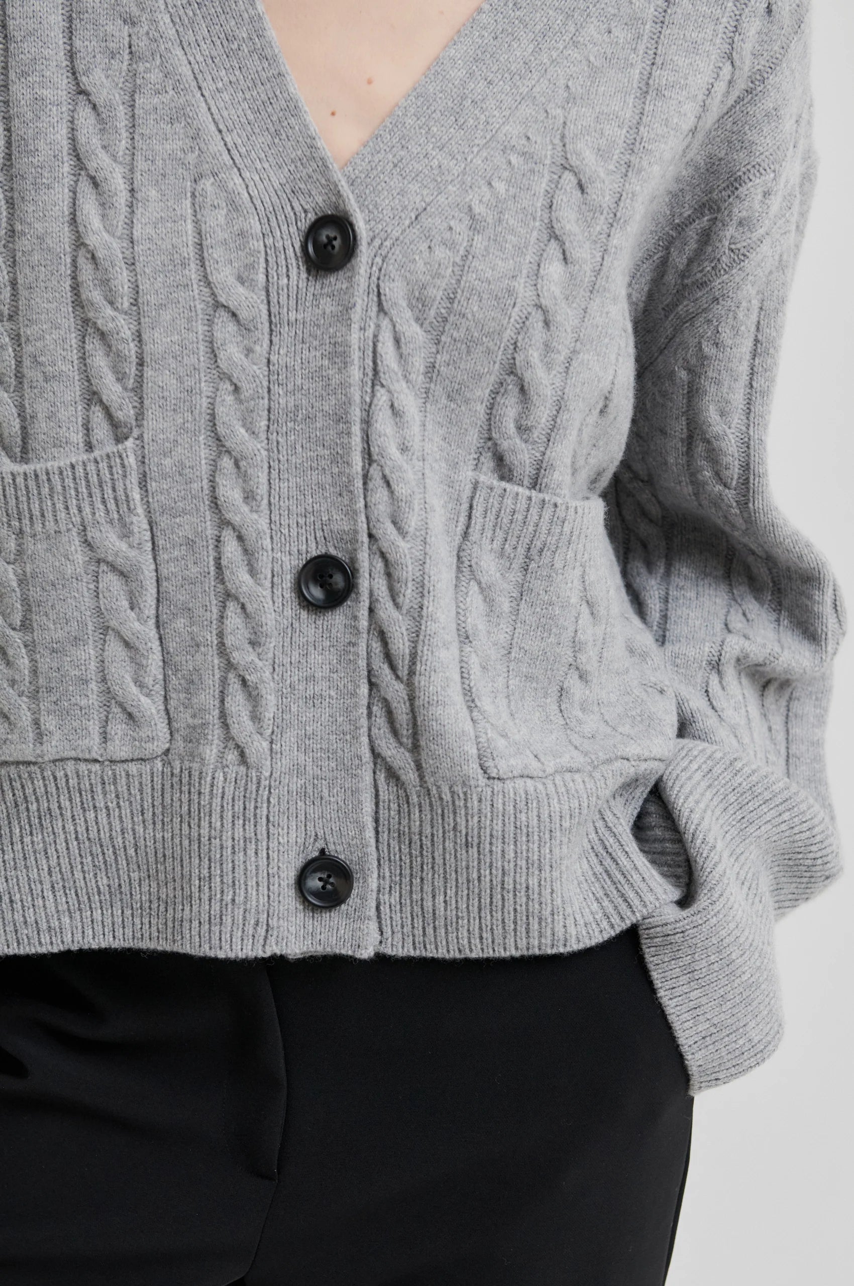 Alphine Knit cardigan - Mid grey mel.