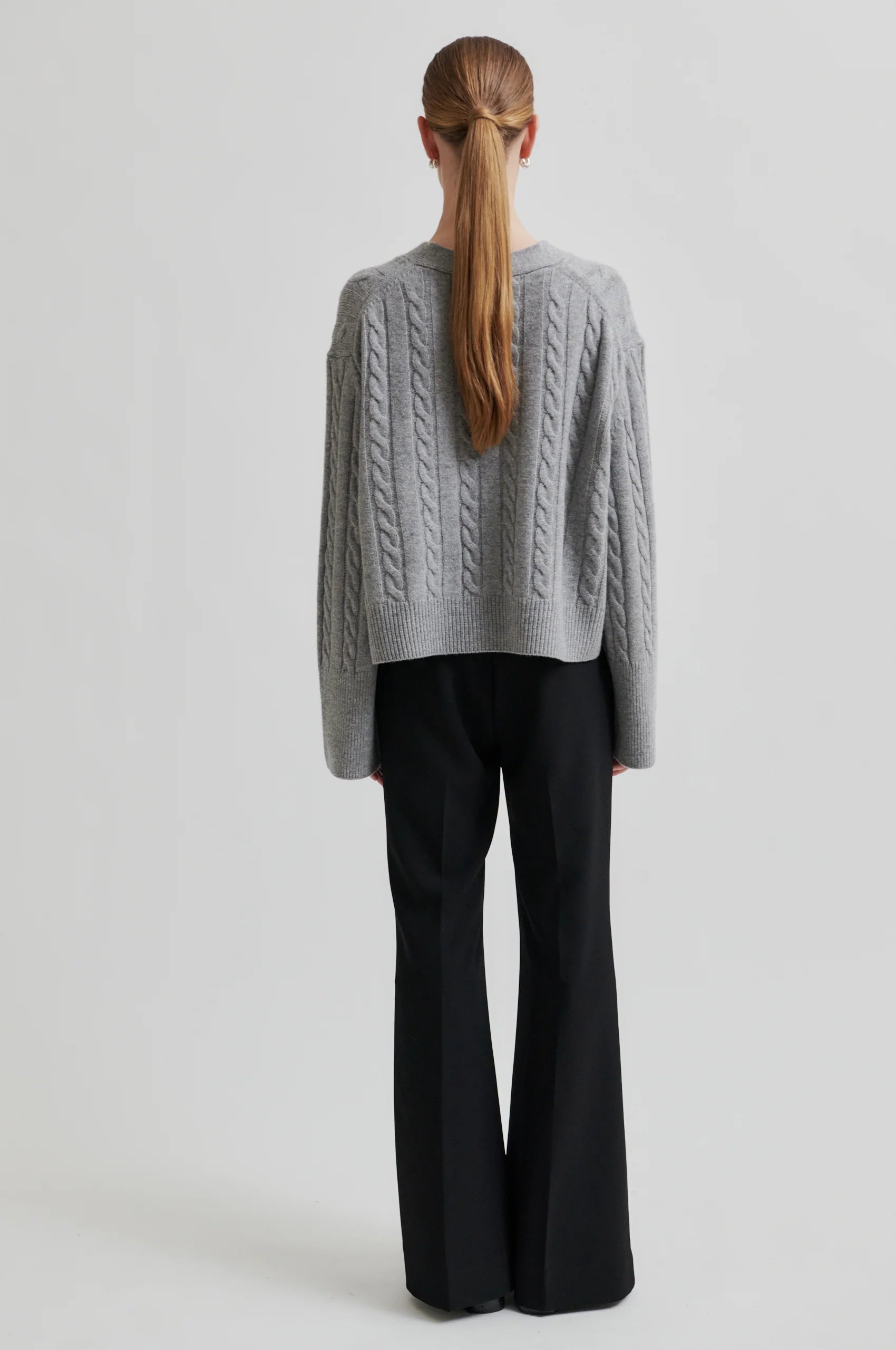 Alphine Knit cardigan - Mid grey mel.
