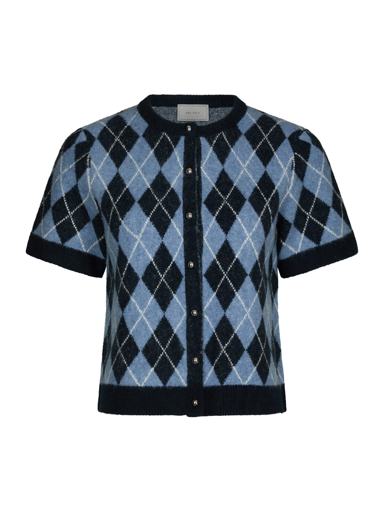 Allestar Check Knit Cardigan - Navy