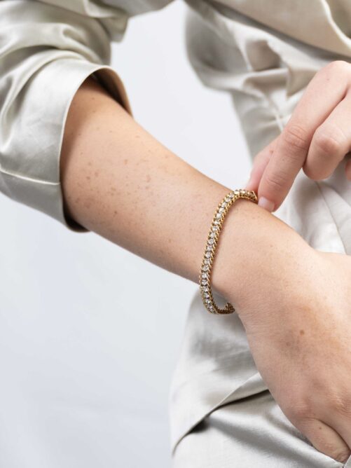 Vergulde Armband met Strass - Goud