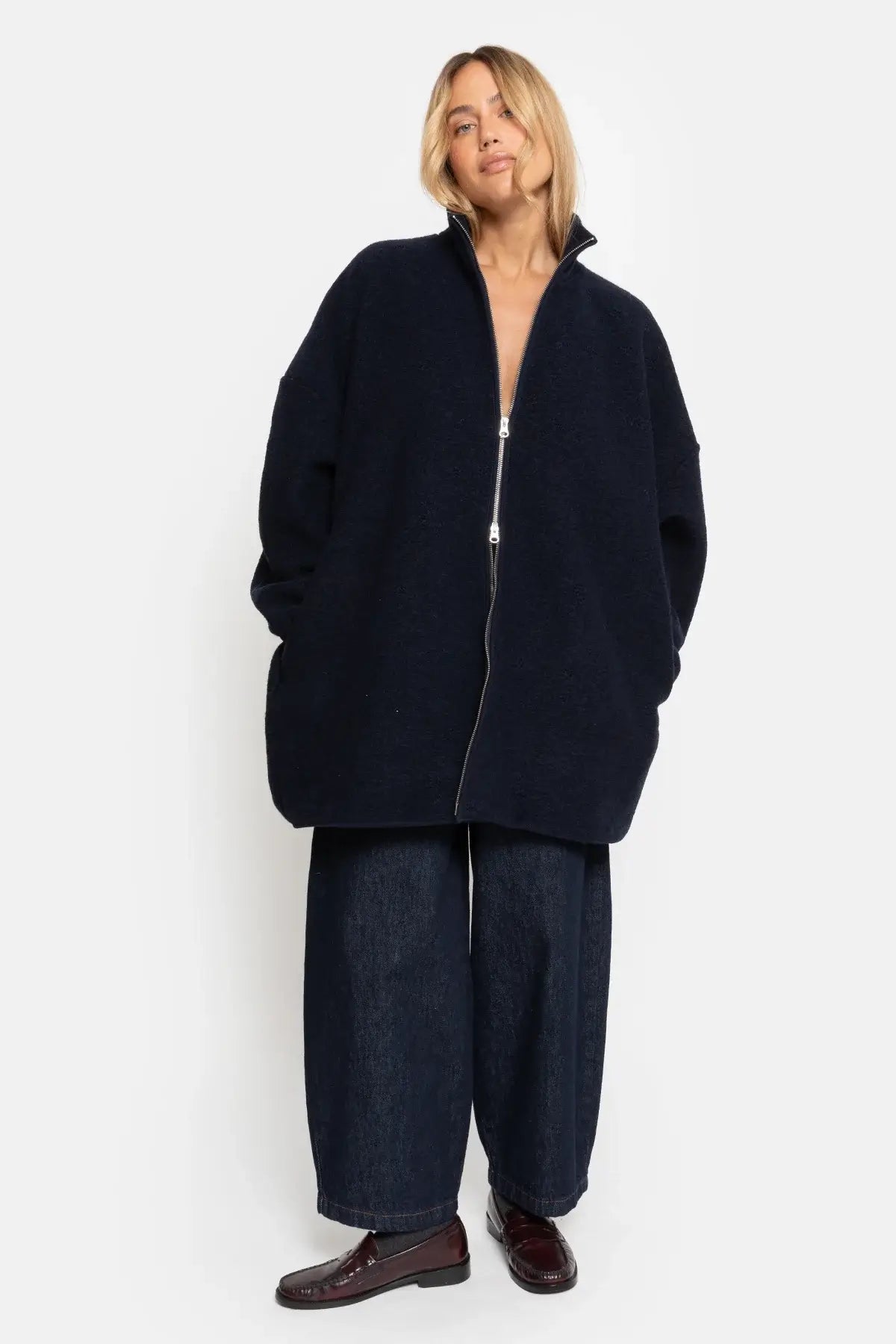 Onu Long Jacket - Navy
