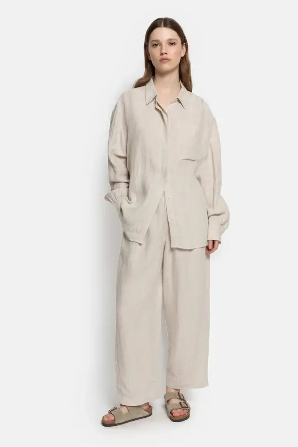 Miles Linnen Pants - Beige