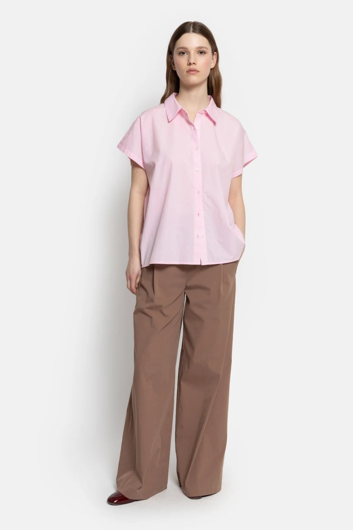 Narcissist Poplin Sleeveless Shirt - Pink