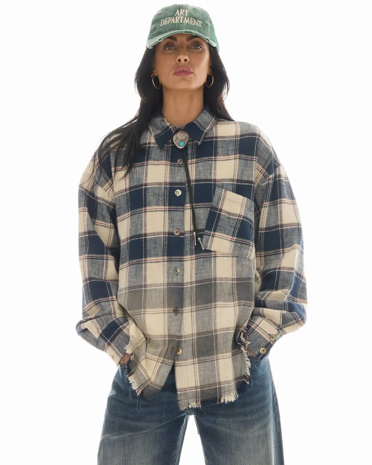 Cutaway Bleached Flannel Shirt - Cream