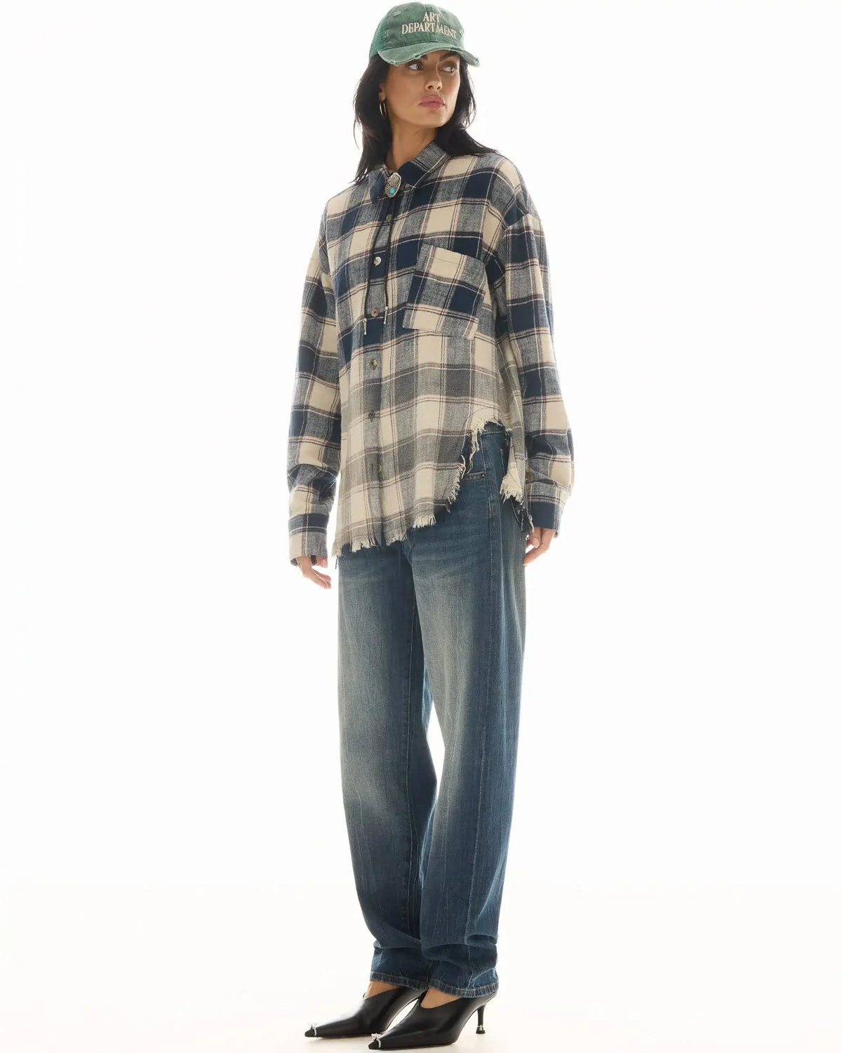 Cutaway Bleached Flannel Shirt - Cream