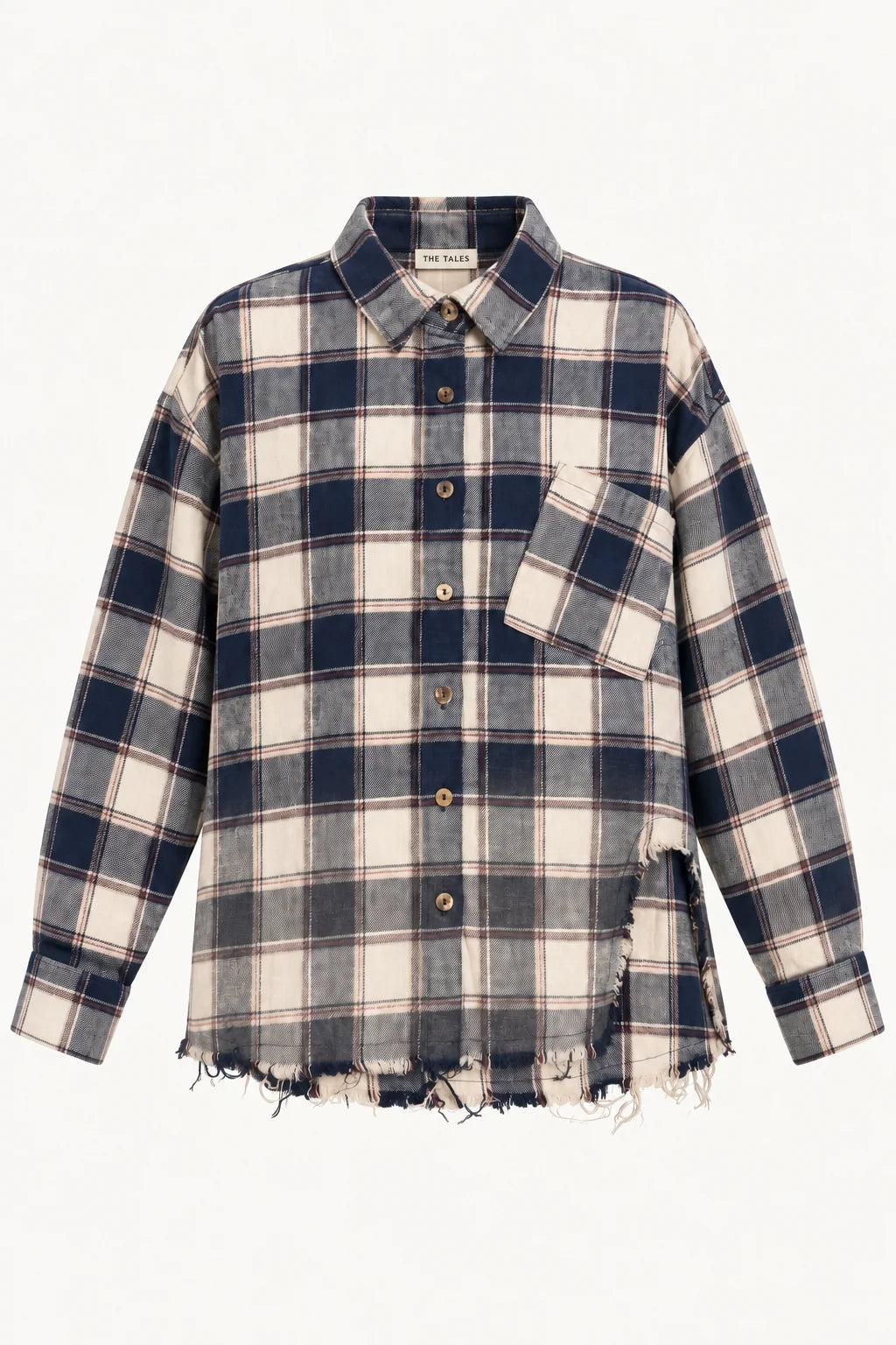 Cutaway Bleached Flannel Shirt - Cream