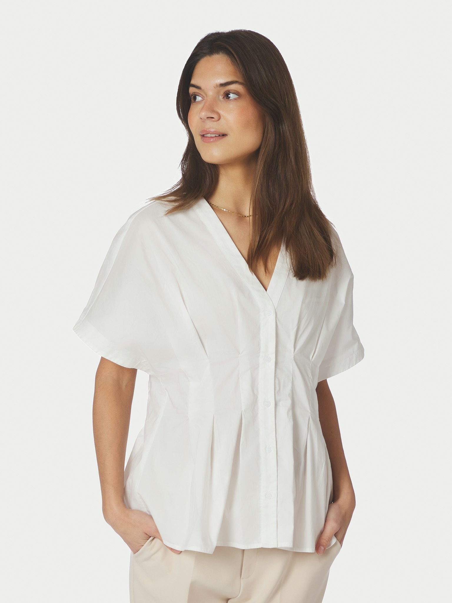 Adamma Poplin Blouse - White