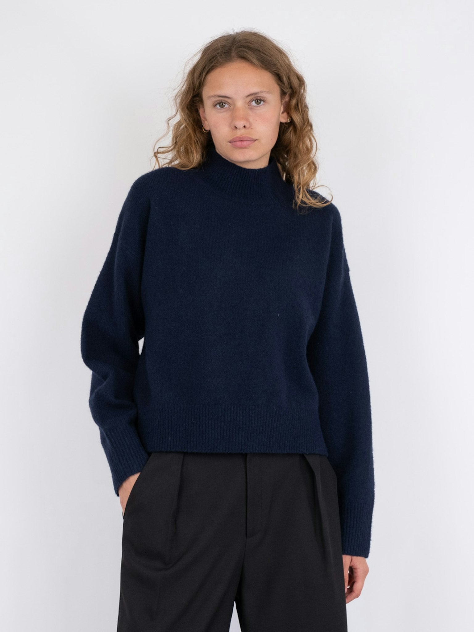 Paulina Knit Blouse - Navy