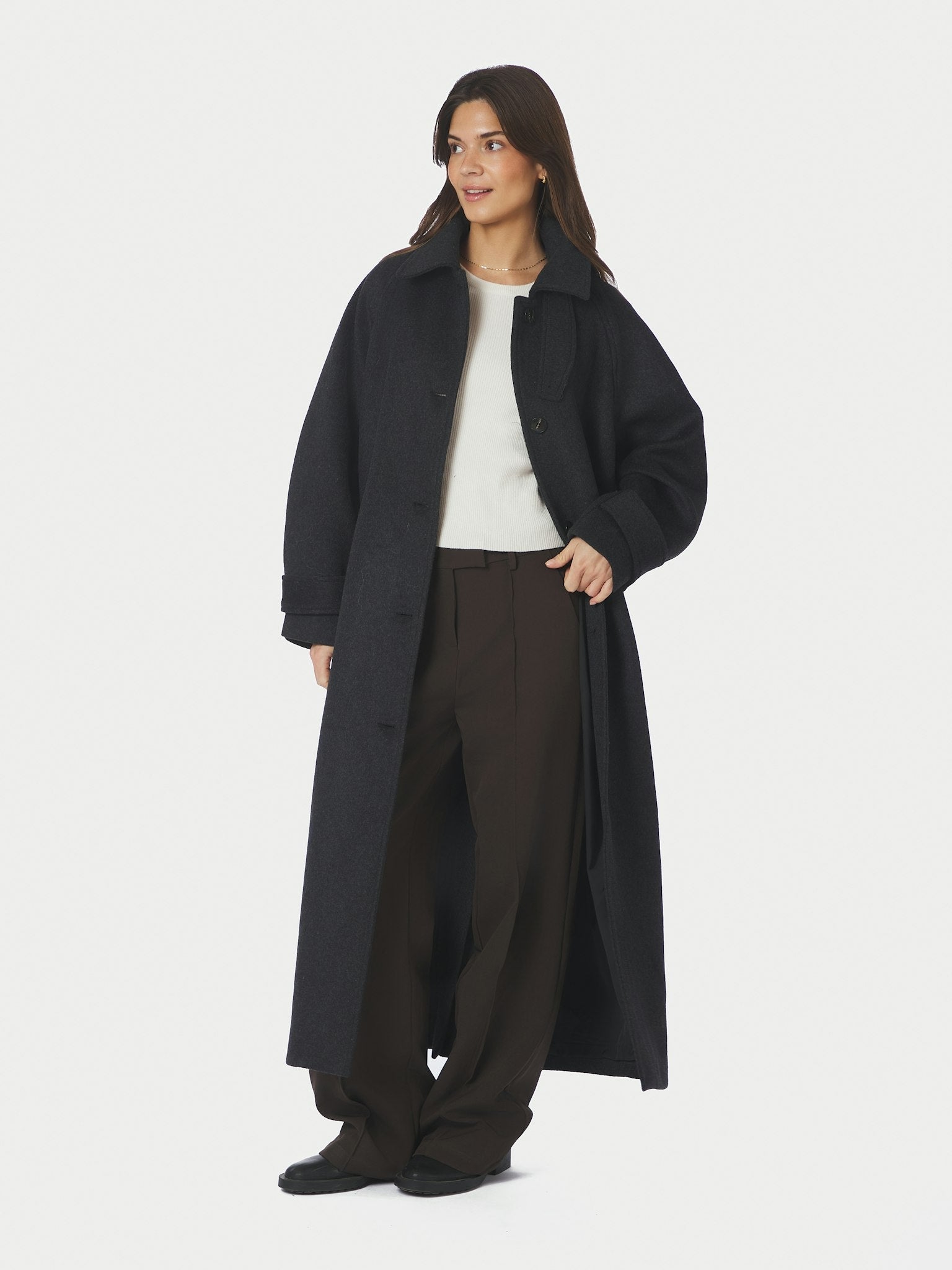 Keaton Wool Coat - Antracit Melange