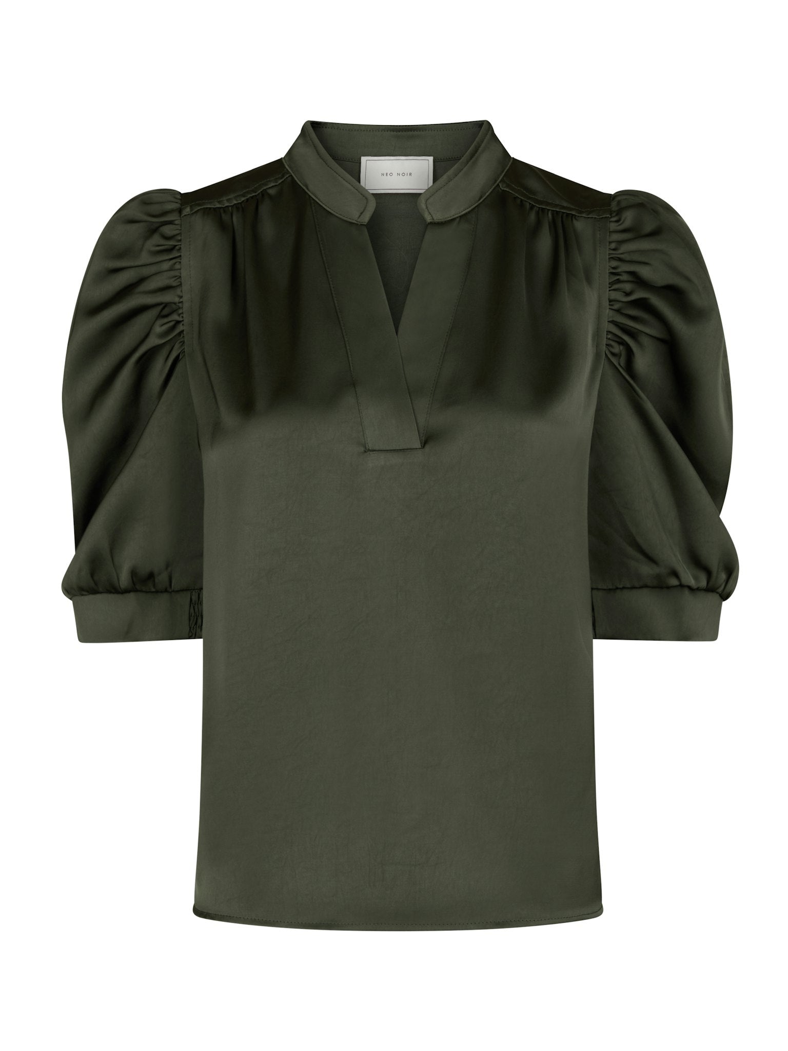 Roella Heavy Sateen Blouse - Deep Green