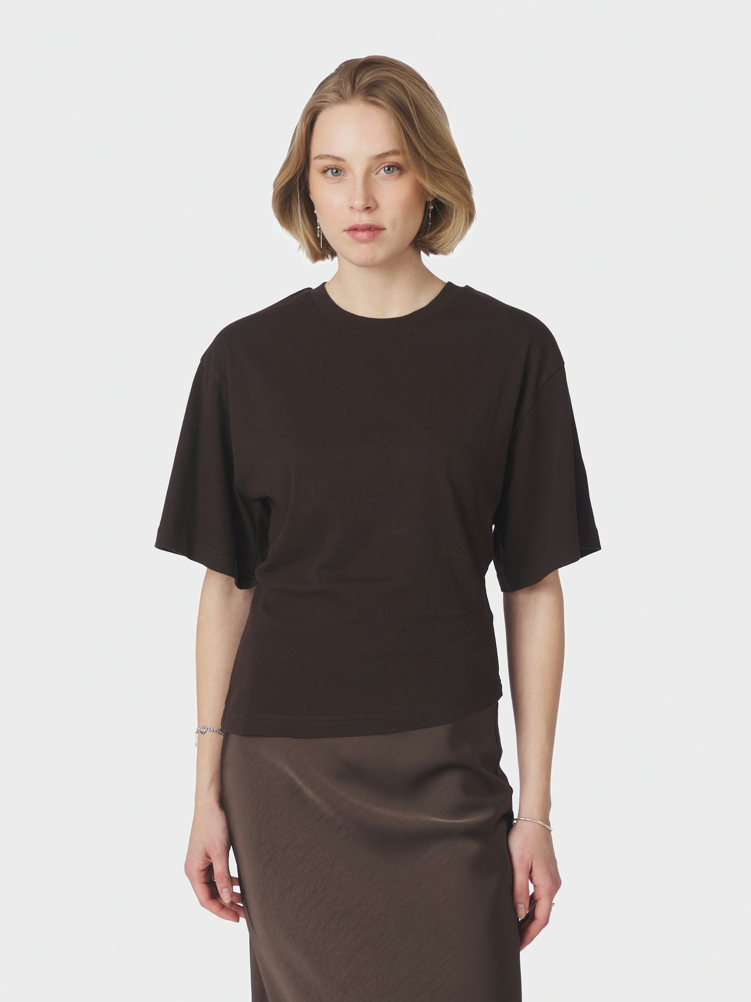 Alira Boxy Tee - Dark Brown