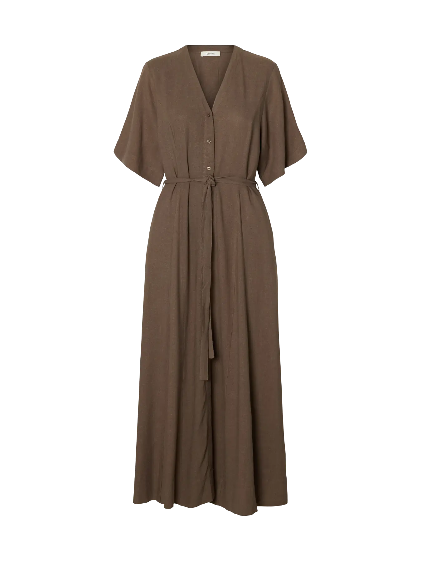 SLFviva Regular Linen Blend Dress - Chocolate Chip