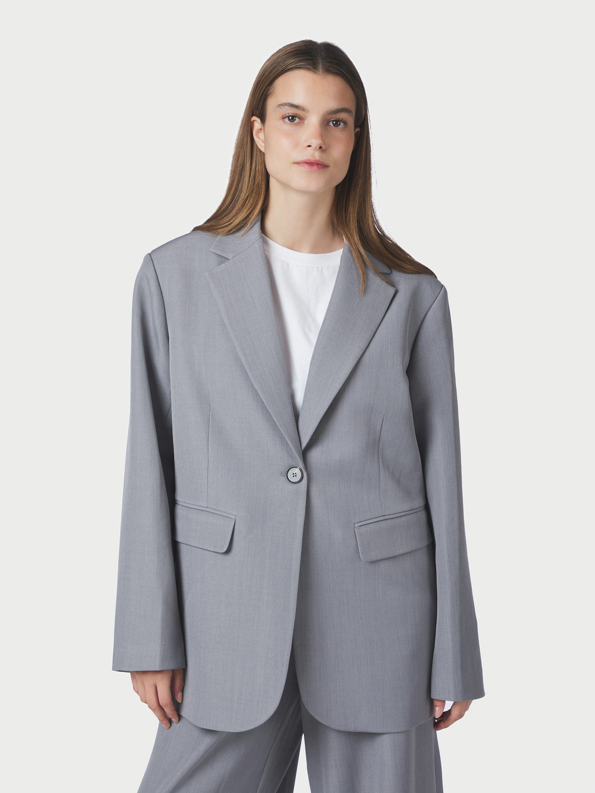 Aarielle Structure Blazer - Grey Melange