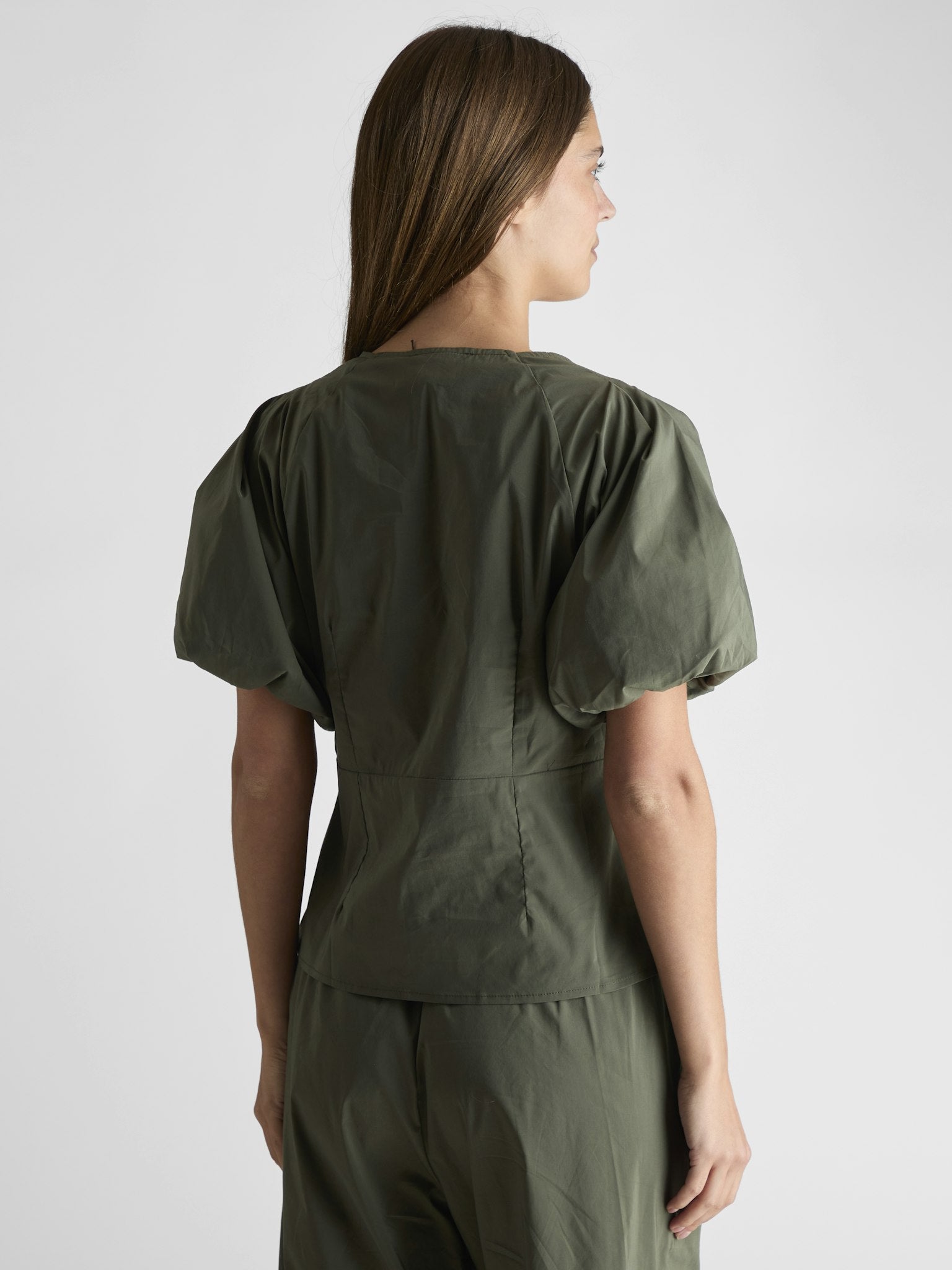 Irina Poplin Blouse - Army