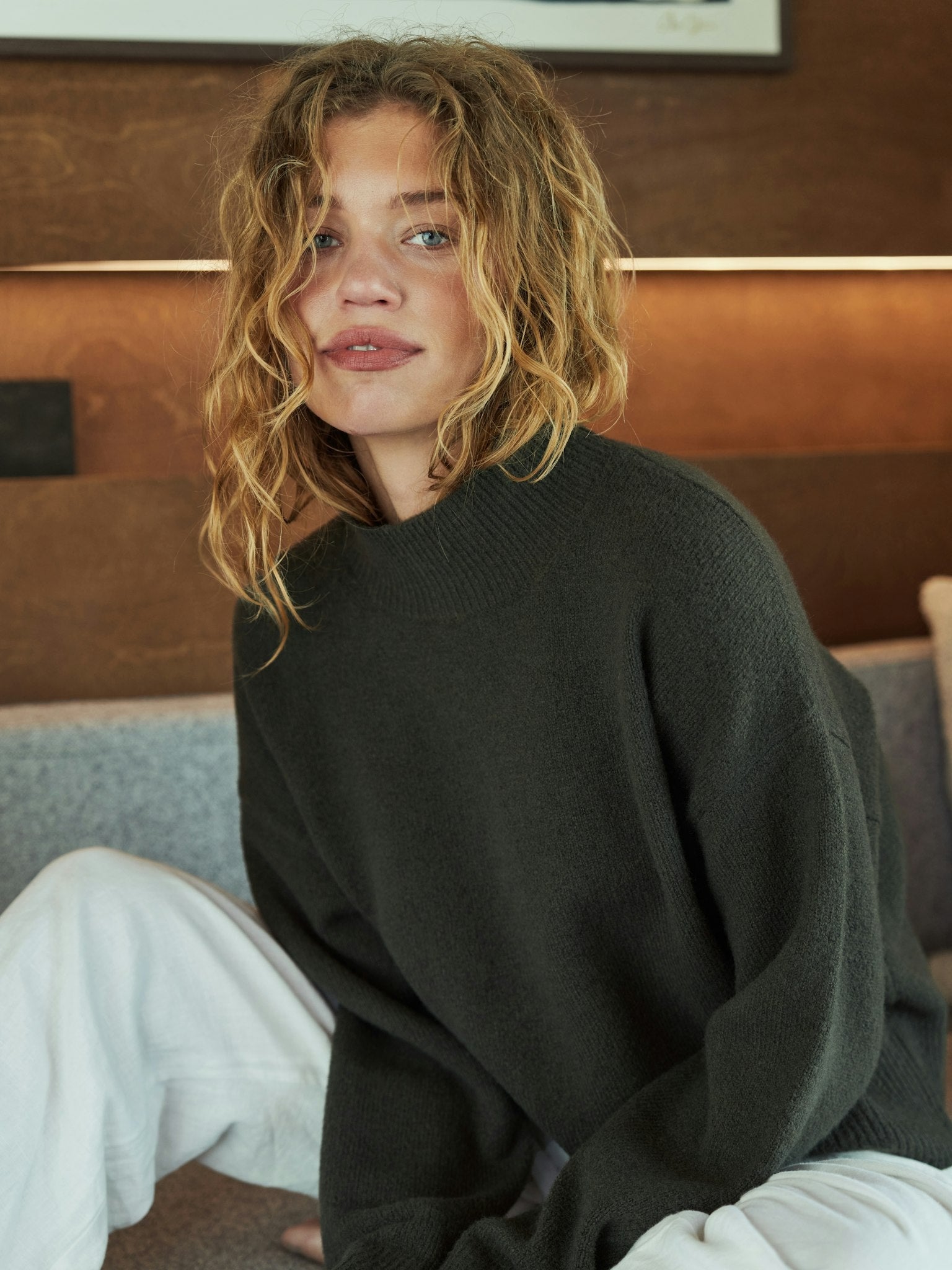 Paulina Knit Blouse - Moss Green