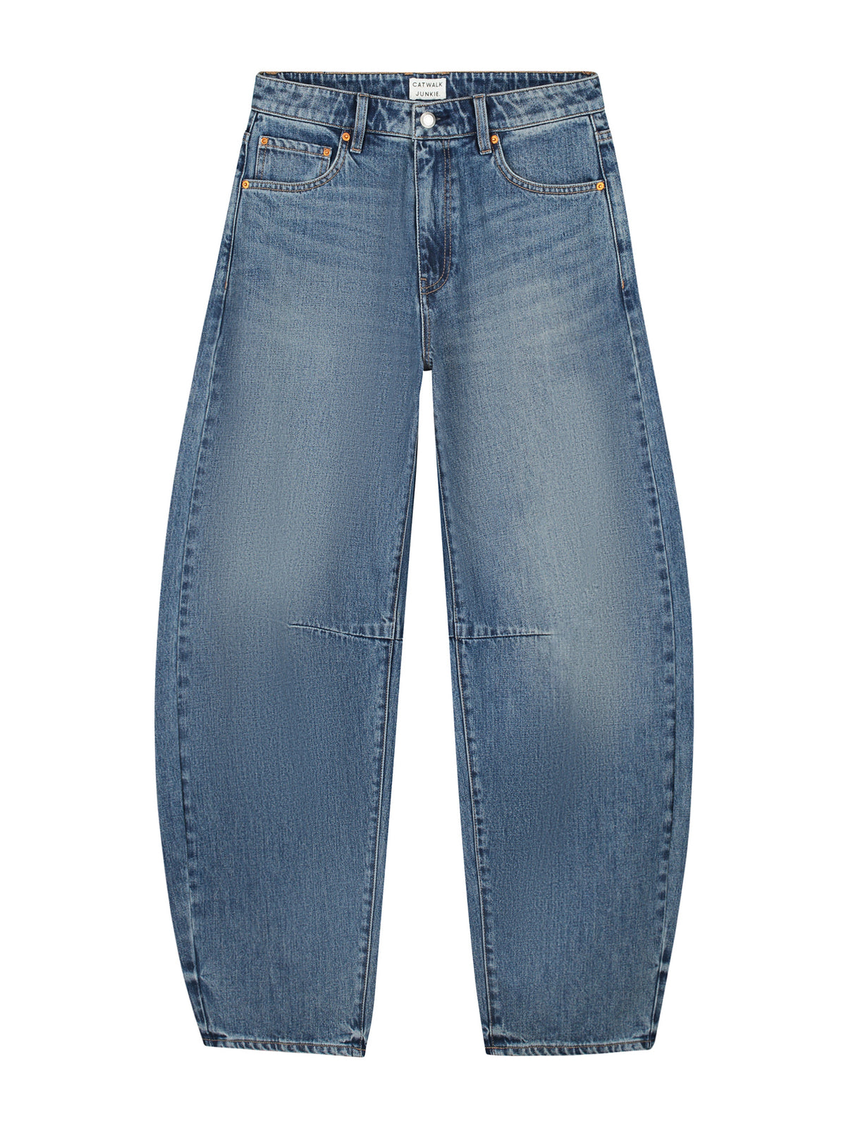 Bold Barrel Fit Jeans - Medium Blue
