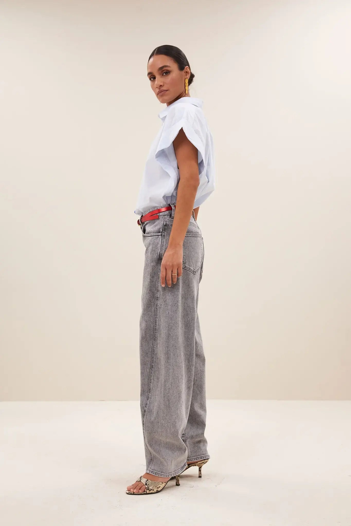 Begum Grey Pants - Grey denim