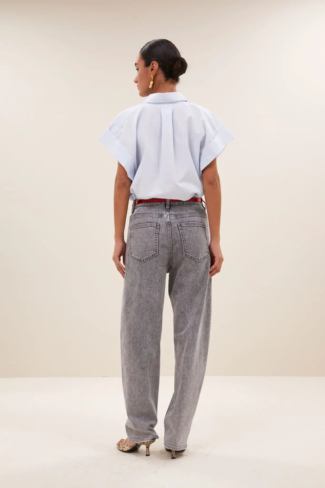 Begum Grey Pants - Grey denim
