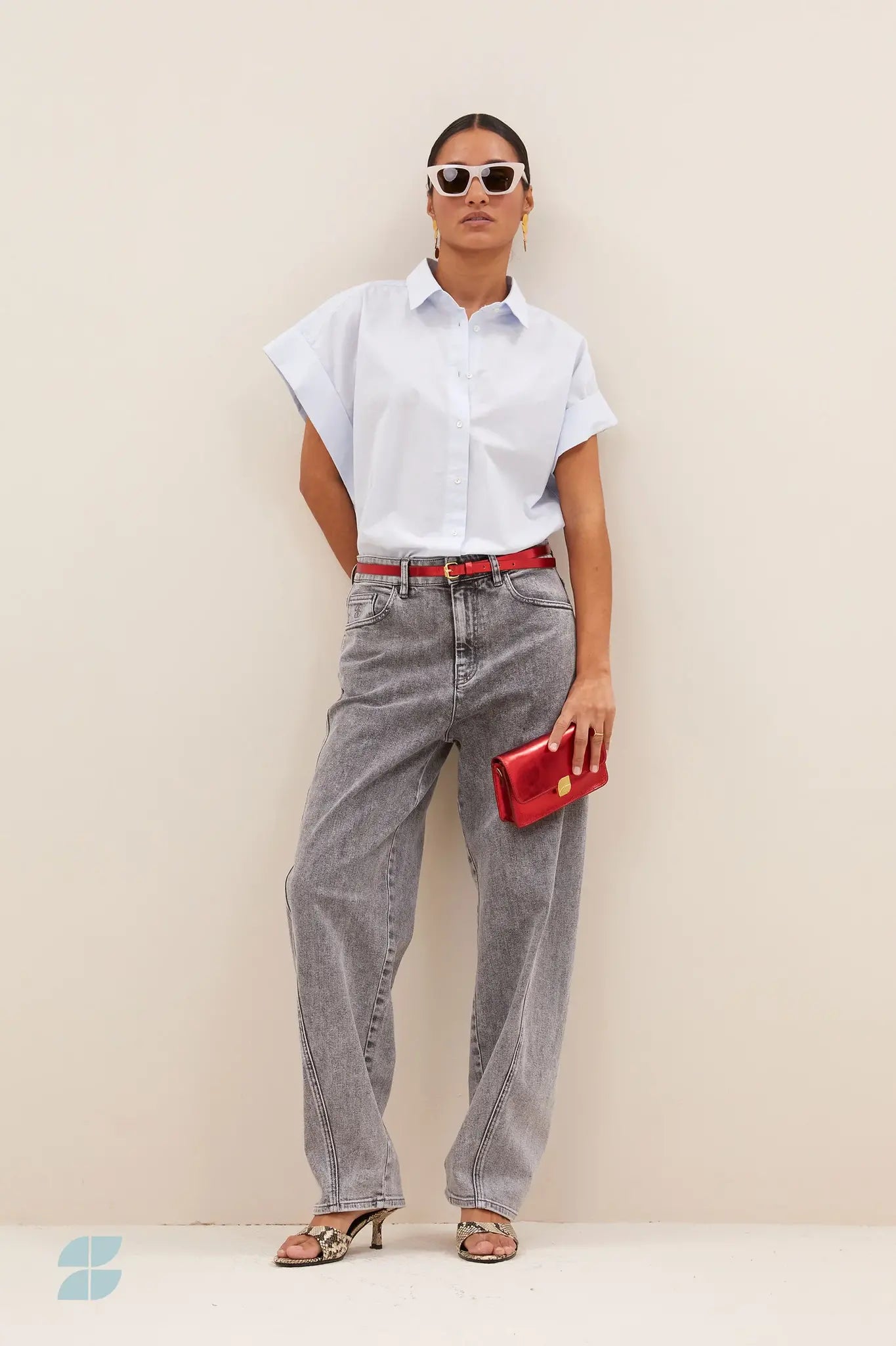 Begum Grey Pants - Grey denim