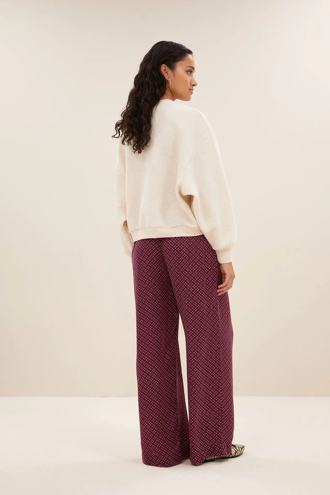 Bibi Patchwork sweater - Oyster mel.