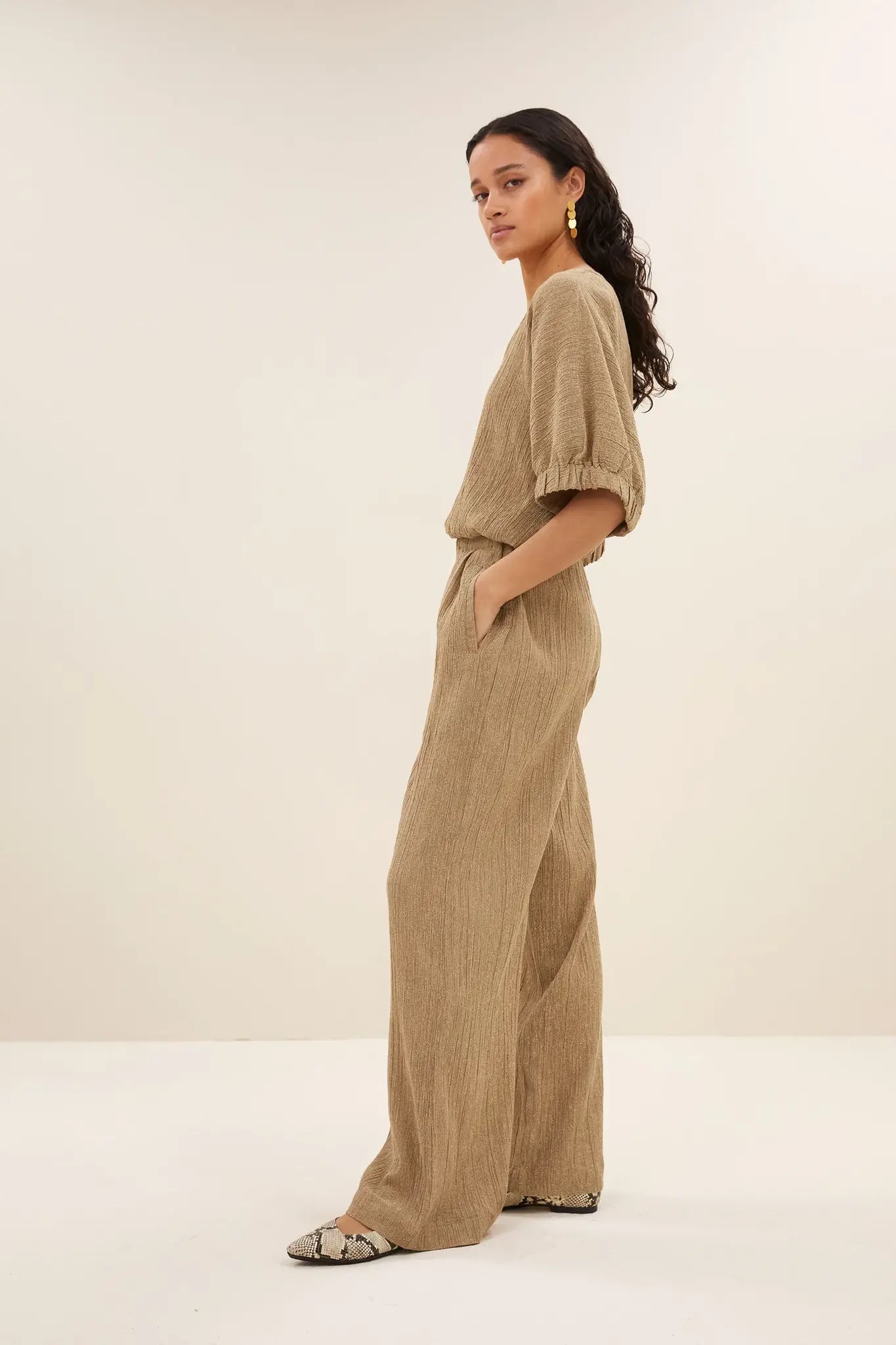 Mabel Lurex Blouse - Gold