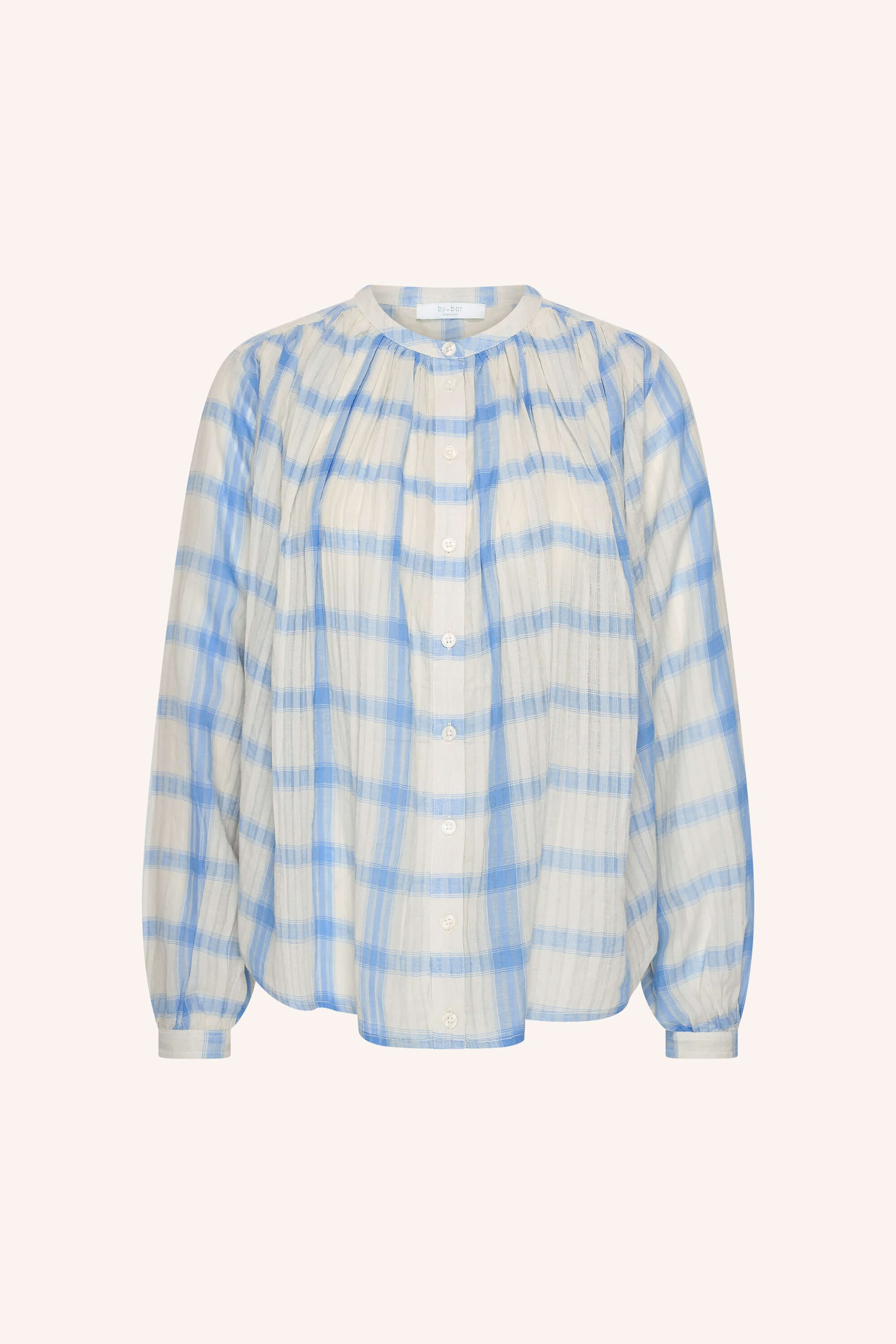 Nyka Check Blouse - Light Blue Check