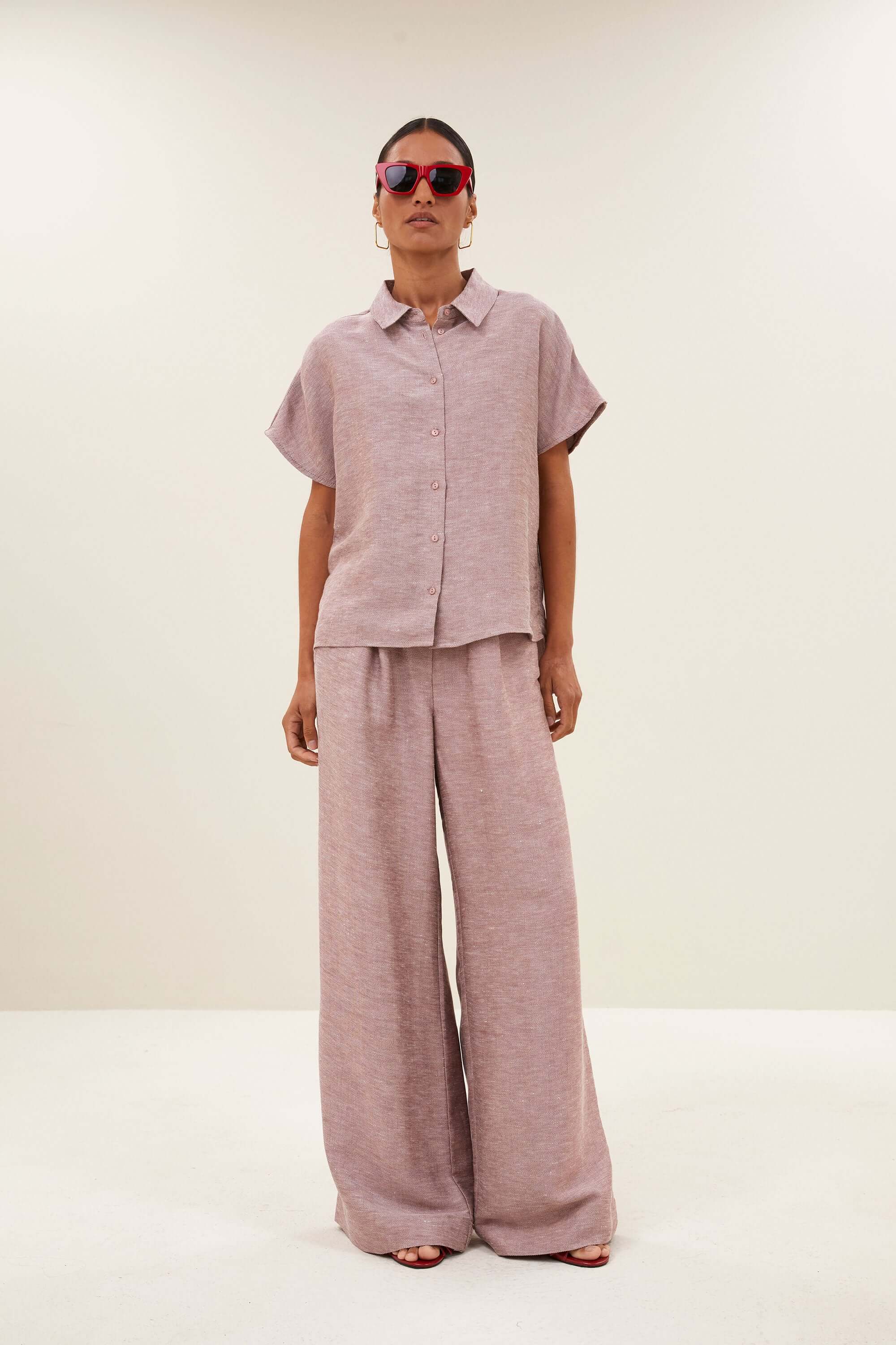 Celin Gloss Pants - Mellow Rose
