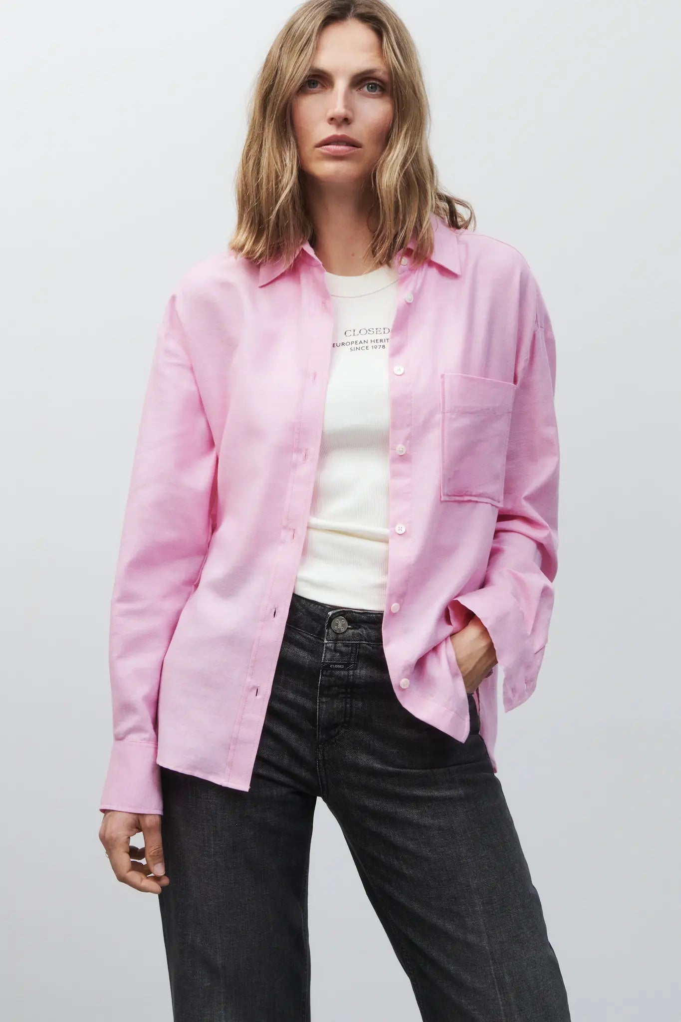 Oversized Shirt - Flamingo Pink