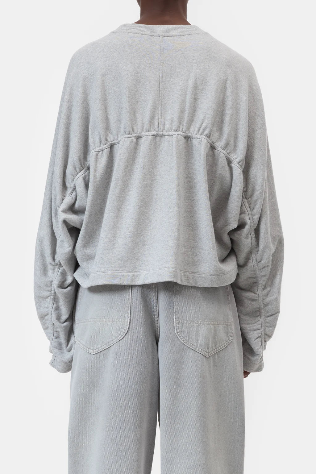 Gathered Sweatshirt - Light Grey Melange
