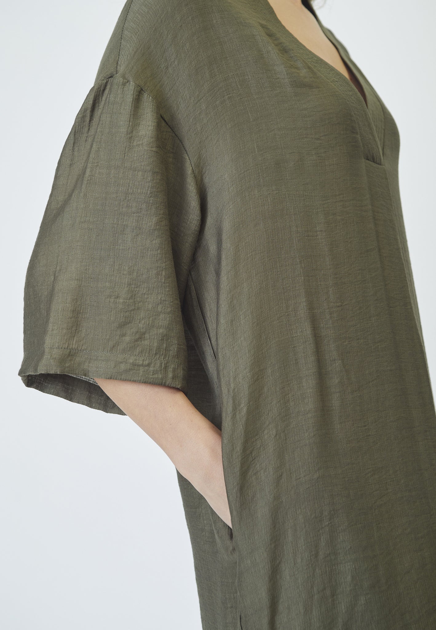 CarynCC Pleat Tunic Dress - Army