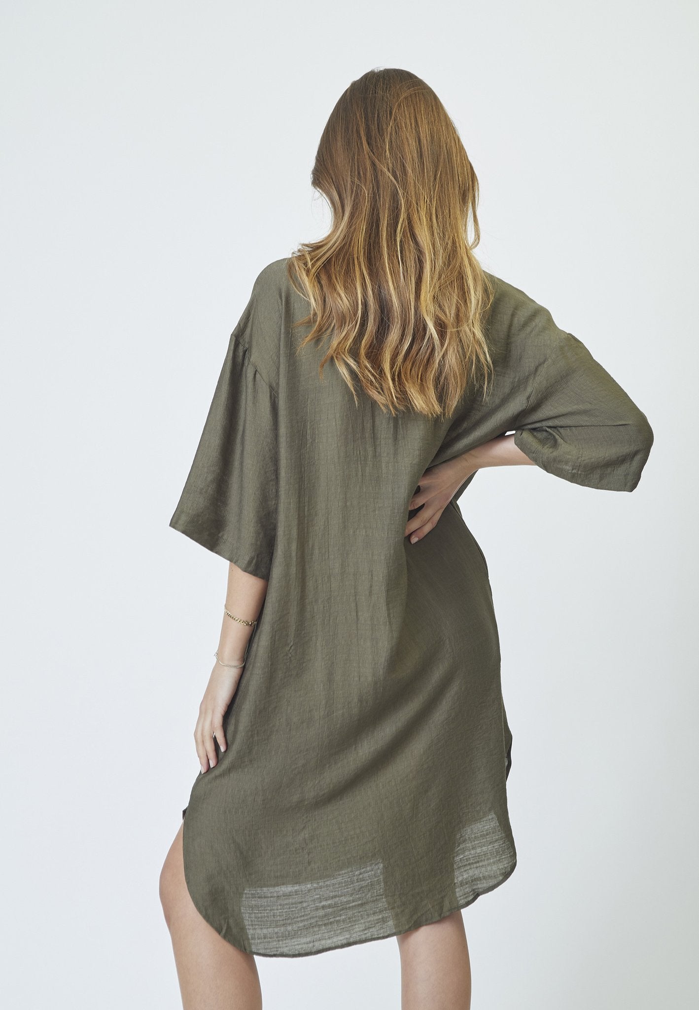 CarynCC Pleat Tunic Dress - Army
