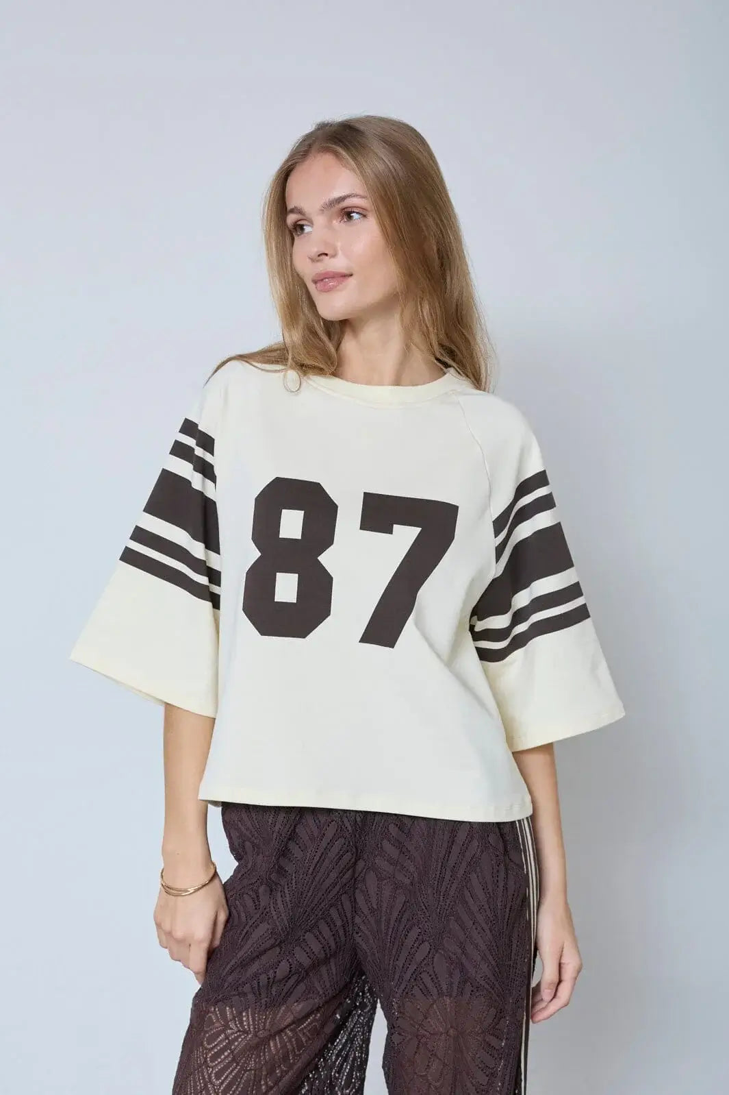 ElyCC 87 Tee Sweat - Bone/Brown