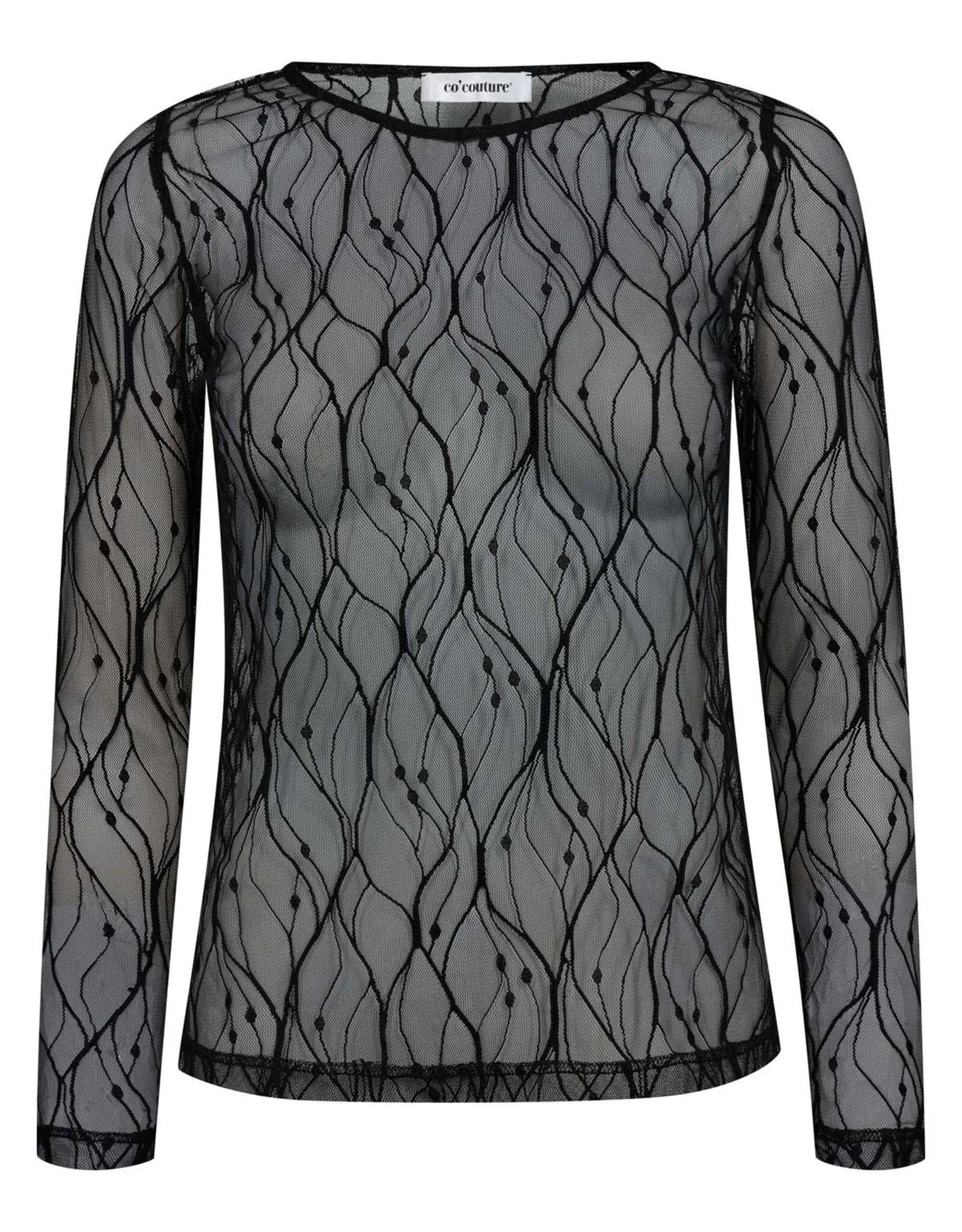 MercyCC Mesh O-Blouse - Black