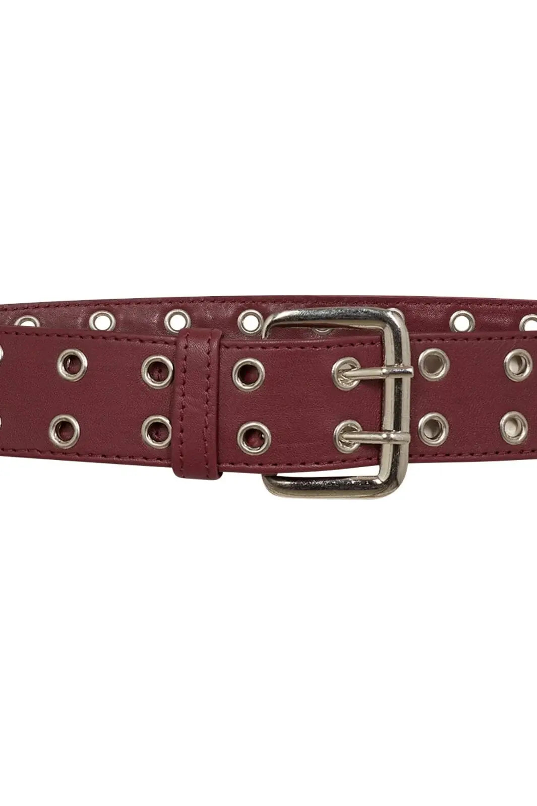 PhoebeCC Leather eyelet Belt - Burgundy