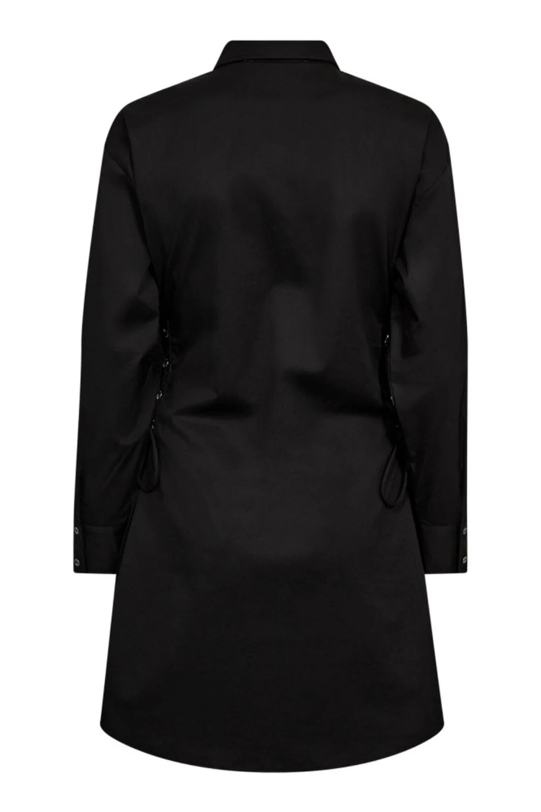 PoppyCC Eyelet Tie Shirt Dress - Black
