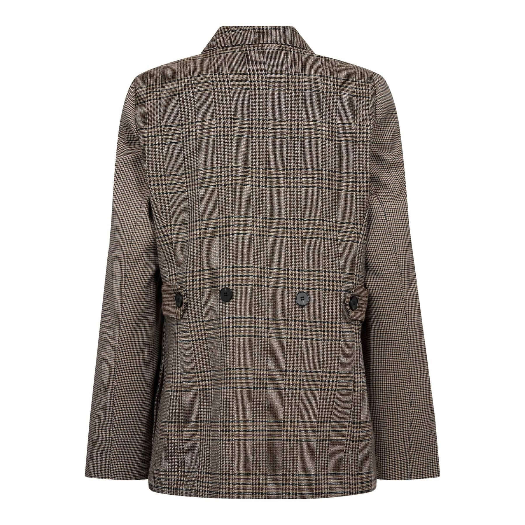 VeyaCC Check Fitted Blazer - Brown