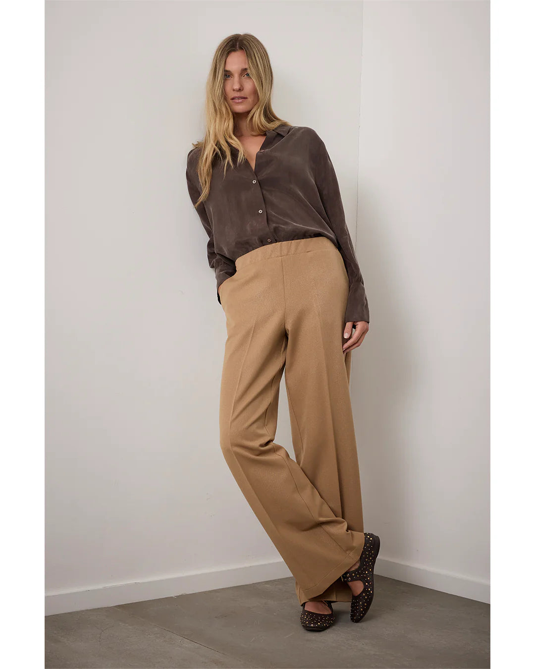 Carmelia Pants Melange Solead Laminato - Caramel