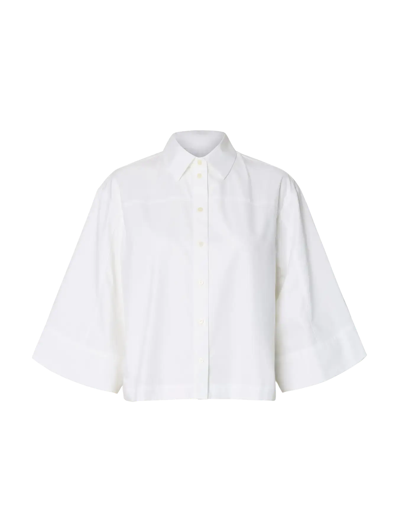 SLFesther Relaxed 3/4 Cropped Shirt - Bright White