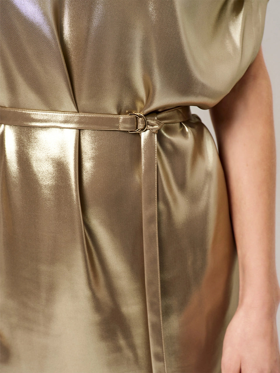 Grayson Metallic Drapey Dress - Gold