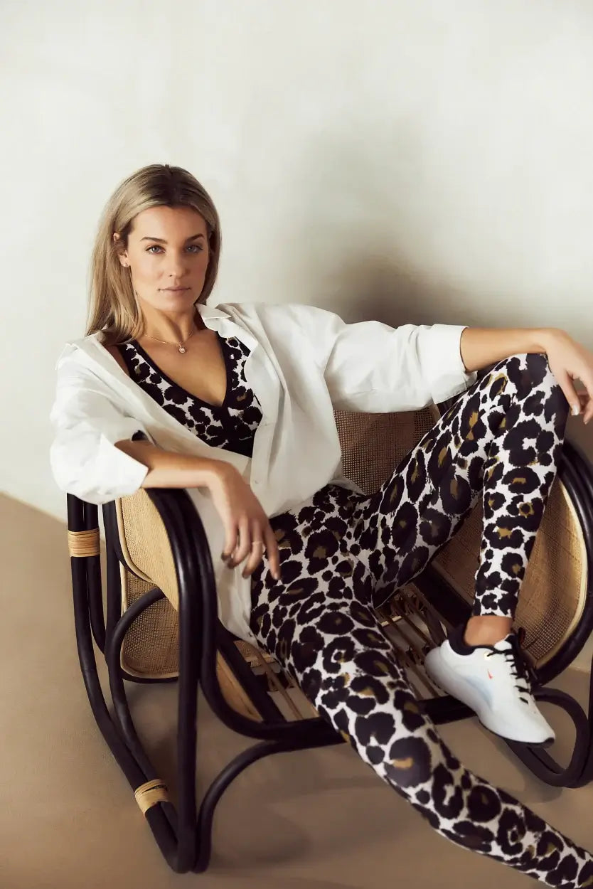 Classic leggings high waistband - Leopard off White