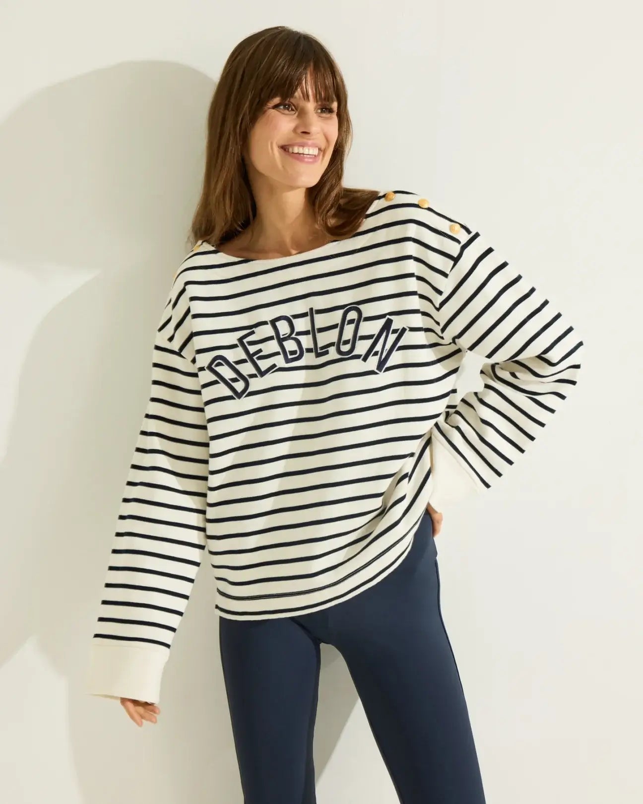 Letitia striped sweater - Pearl Navy